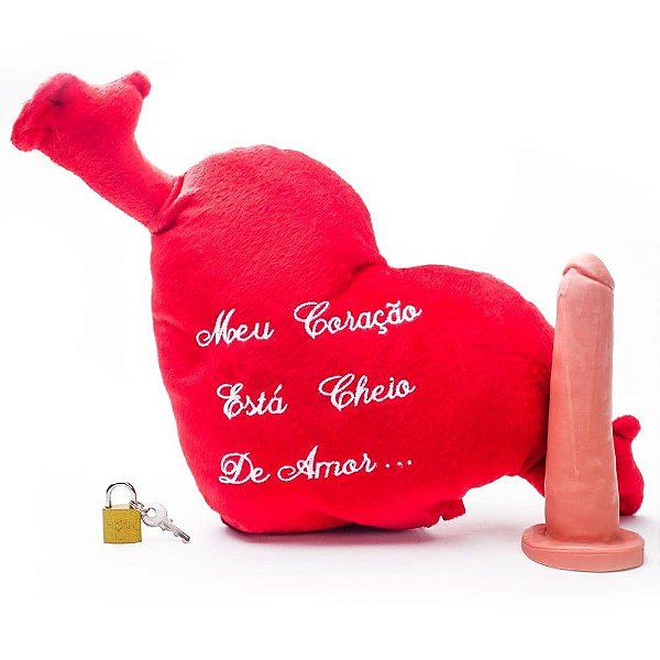 Pelúcia Dizeres Coração Com Prótese Universo Da Pelúcia