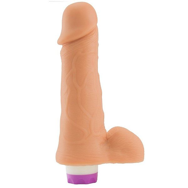 Prótese Vibrador Interno Com Escroto 18 X 4cm Sexy Fantasy
