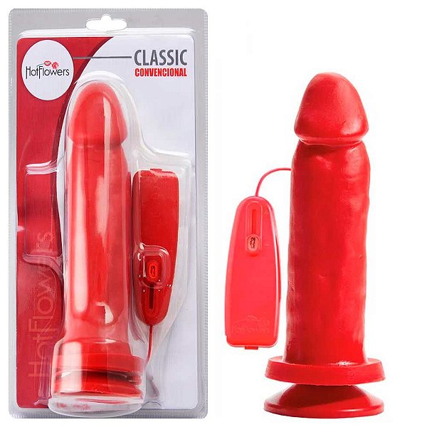 Pênis De Borracha Vibro Externo 17,5 X 4,5cm Hot Flowers