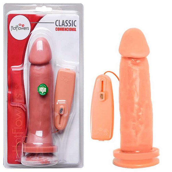 Pênis De Borracha Vibro Externo 18 X 4,5cm Hot Flowers