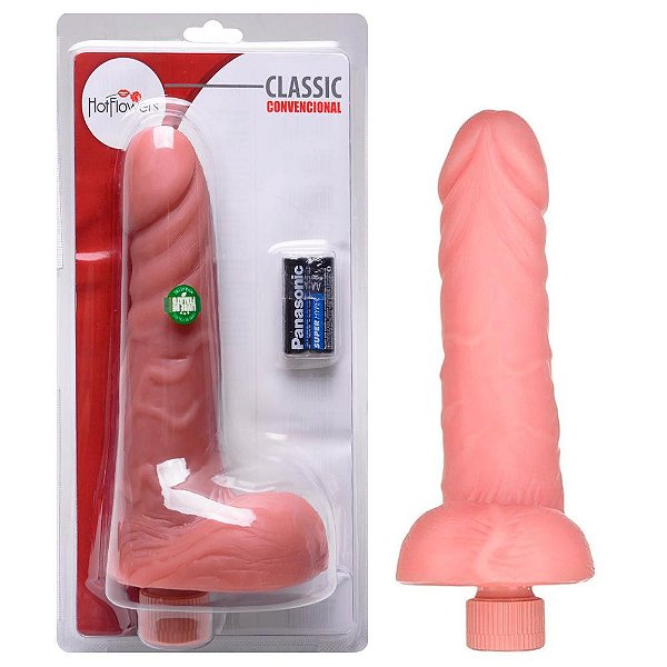 Pênis De Borracha Vibro Interno 21,5 X 5cm Hot Flowers