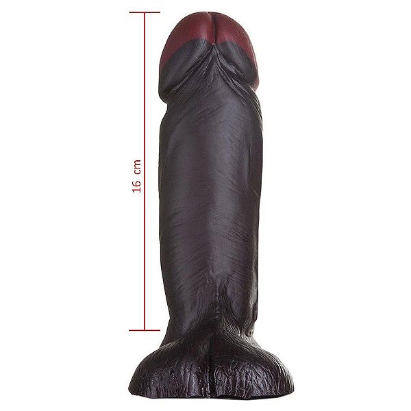 Pênis De Borracha Black 16 X 6cm Hot Flowers