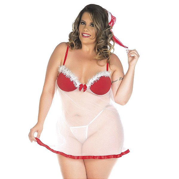 Camisola Plus Size Mamãe Noel Pimenta Sexy