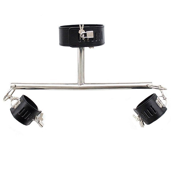 Coleira Com Algemas E Barra De Restrição Em Metal Vipmix