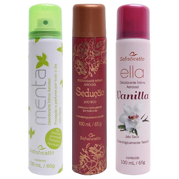 Desodorante íntimo Aerossol Aromático 100ml Sofisticatto