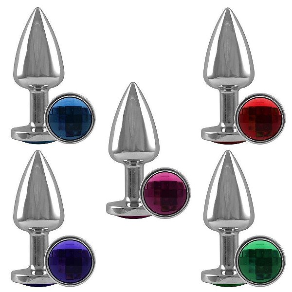 Plug P Plástico Cromado Detalhe Em Pedra Pau Brasil