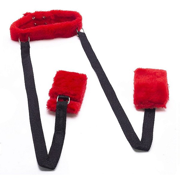 Coleira Pelúcia Amarras Para Pernas Sexy Fantasy