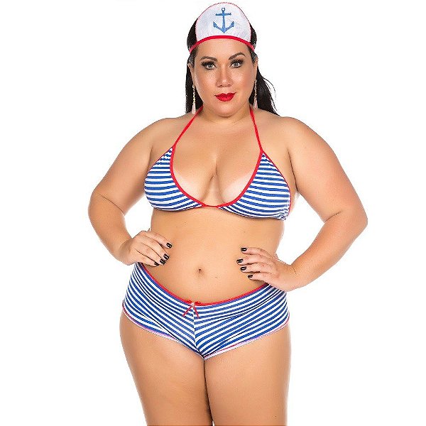 Mini Fantasia Plus Size Marinheira Sexy Pimenta Sexy