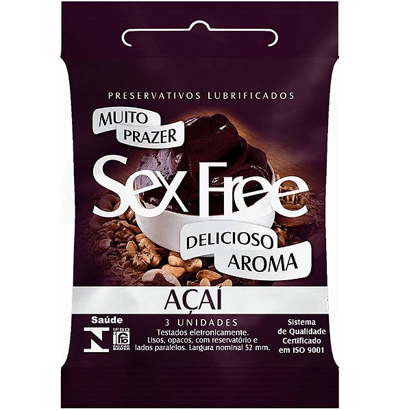 Preservativo Açaí Com 3 Unidades Sex Free