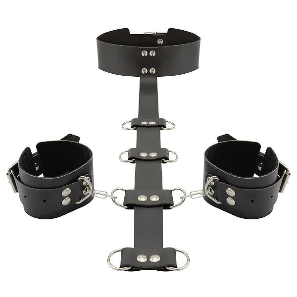 Kit Coleira Com Restrição De Pulsos Dominatrixxx