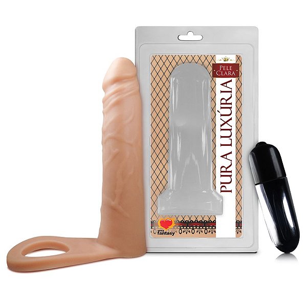 Anel Com Prótese Auxiliar E Vibro 16 X 3,8cm Sexy Fantasy