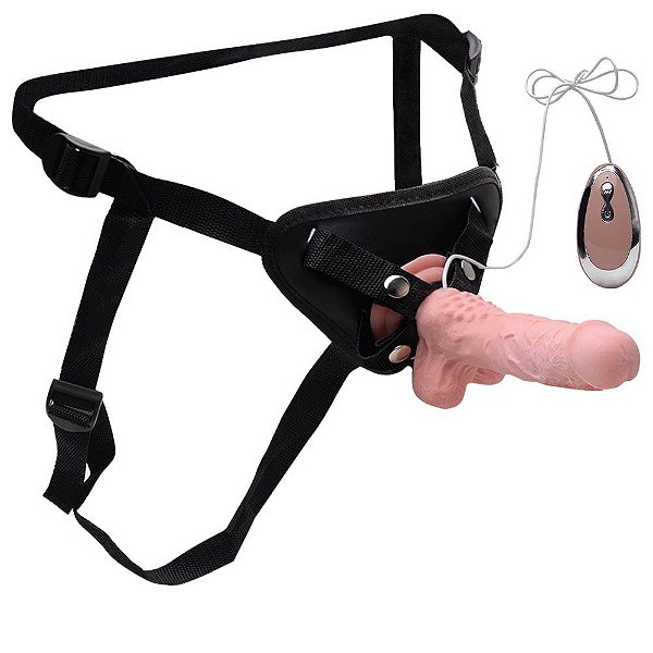 Cinto Ajustável Reforçada Com Pênis Vibrador Vipmix
