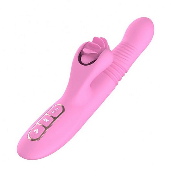 Vibrador Vai Vem Simulador Sexo Oral Línguas Giratórias Vipmix