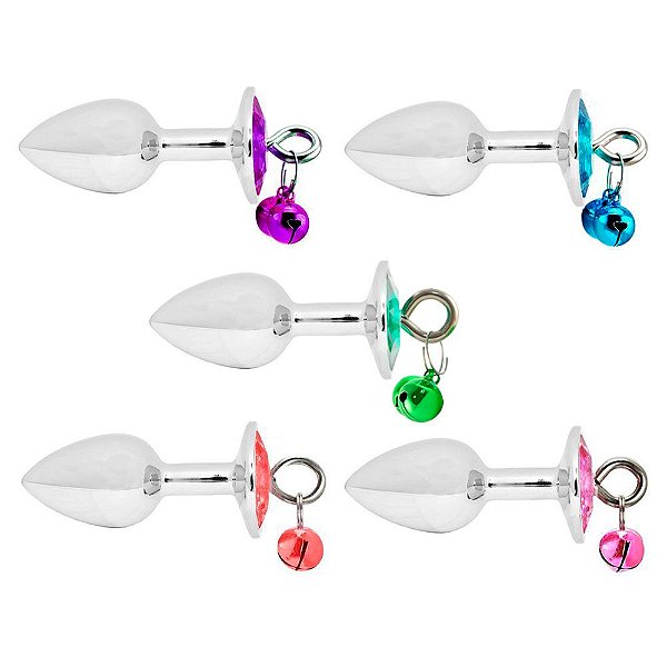 Plug Anal P Metal Cônico Com Pedraria Cristal Vipmix