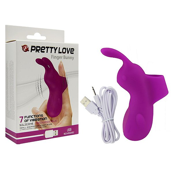 Dedeira Vibratória 7 Vibrações Pretty Love Finger Bunny Vipmix