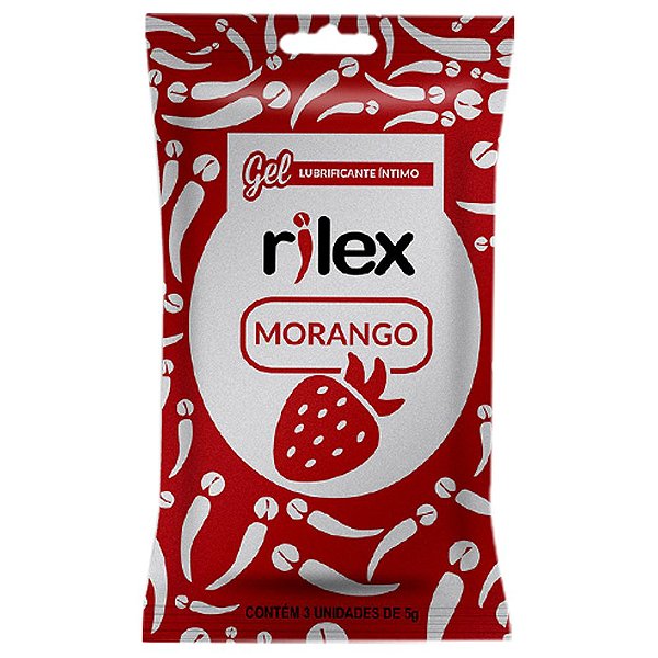 Gel Lubrificante íntimo Morango 03 Sachês Rilex
