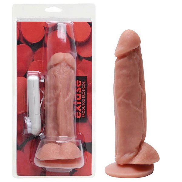 Prótese Com Vibro E Ventosa 17 X 5cm êxtase