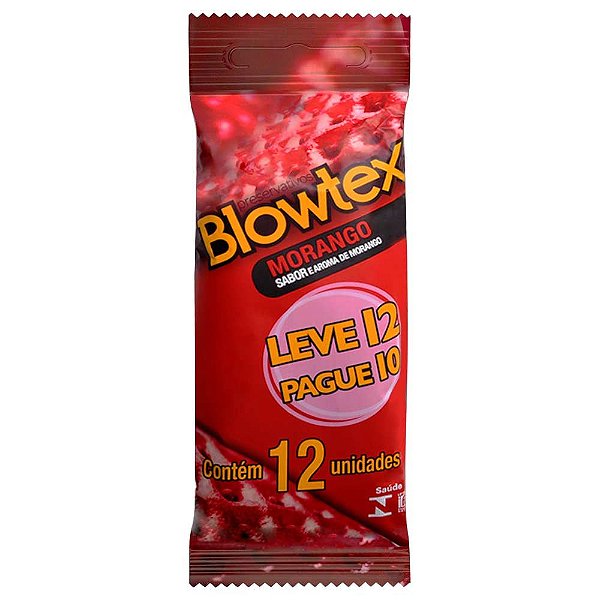 Preservativo Sabor Morango 12 Unidades Blowtex