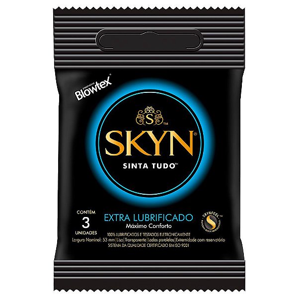Preservativo Skyn Extra Lubrificado 03 Unidades Blowtex