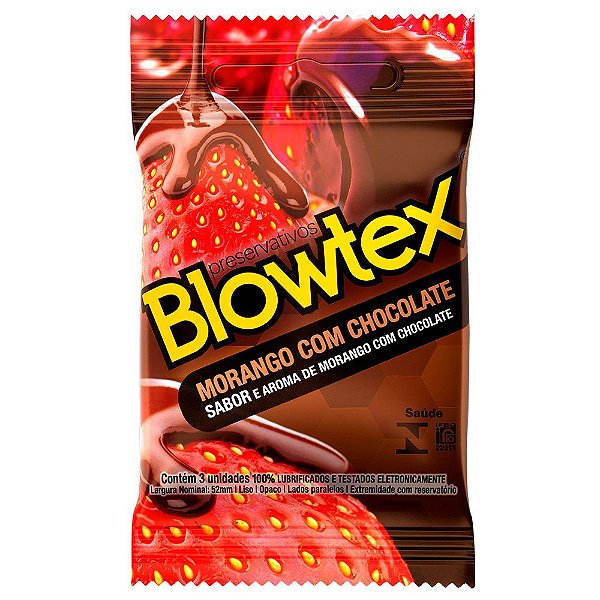 Preservativo Morango Com Chocolate 03 Unidades Blowtex