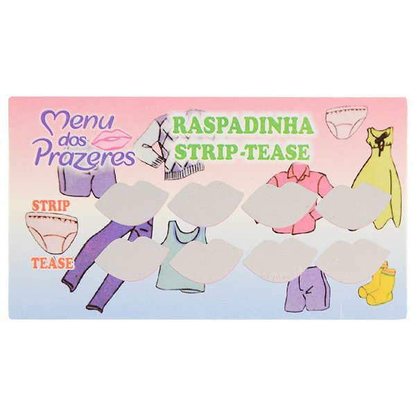 Raspadinha Strip Tease Menu Dos Prazeres