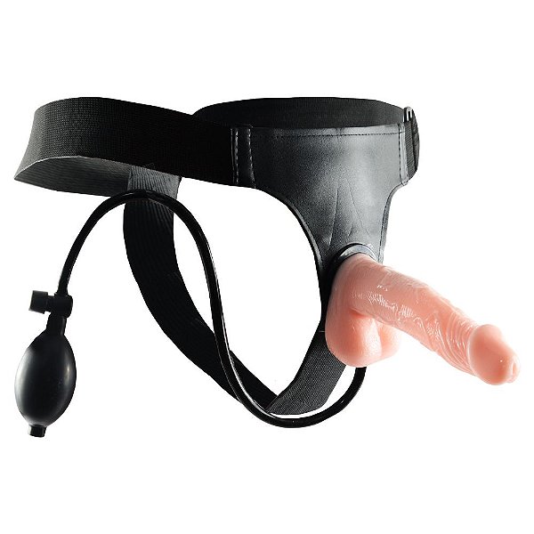 Cinta Com Pênis Realístico Inflável Ultra Harness Sexy Import