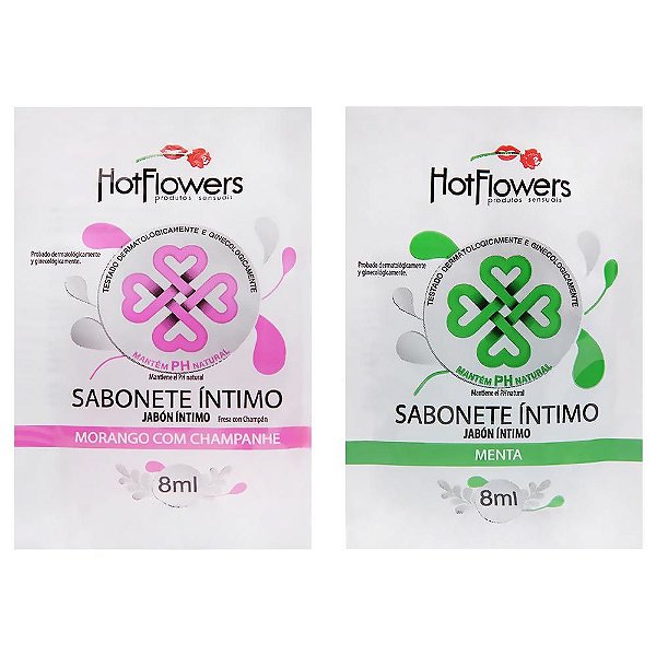 Sabonete íntimo Líquido Sachê 8ml Hot Flowers