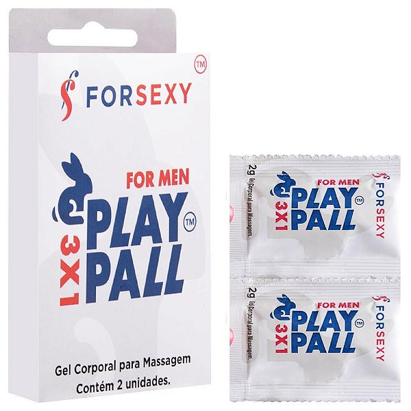 Play Pall 3x1 Gel Masculino Em Filme 02 Unidades For Sexy