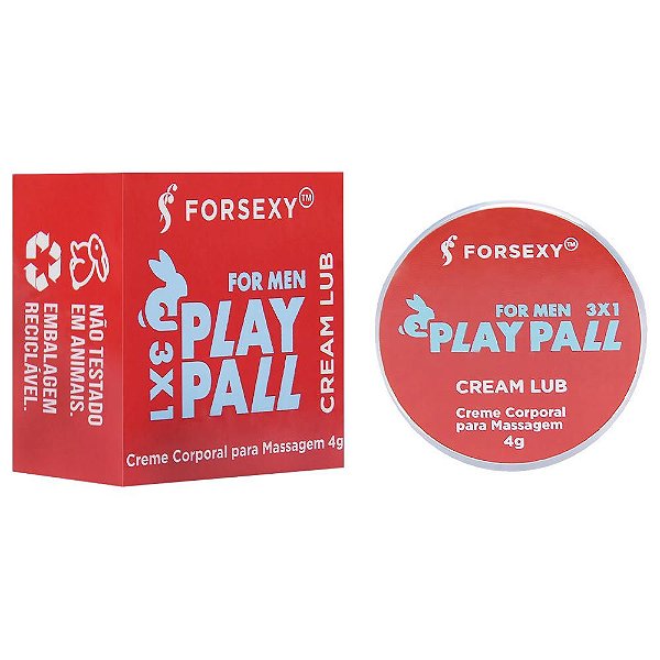 Play Pall 3x1 Cream Lub Gel Masculino 4g For Sexy