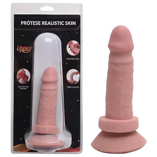Pênis Cyber Skin Júnior Realistic Ventosa 12,5 X 4cm Upper