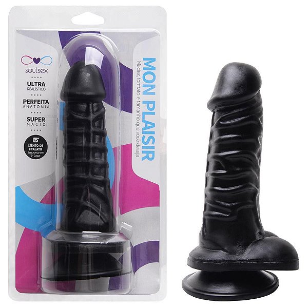 Prótese Maciça Realística Com Ventosa 14 X 3,5cm Soulsex