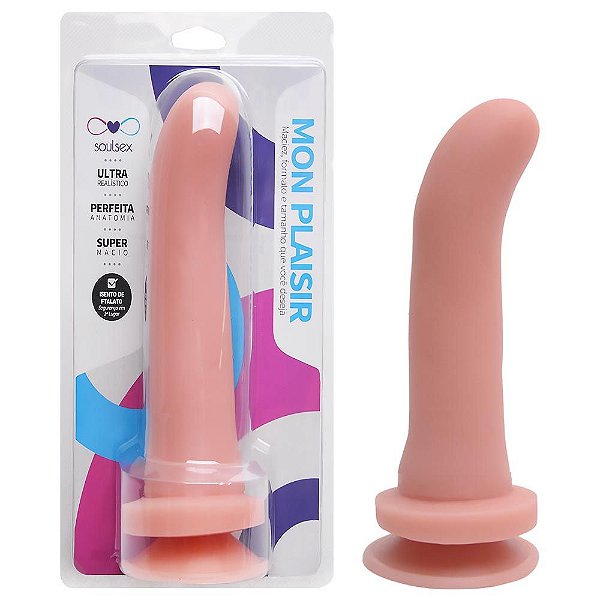 Prótese Maciça Ponto G Com Ventosa 16,5 X 3,5cm Soulsex