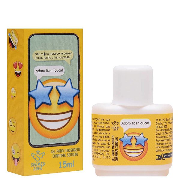 Emoji Adoro Ficar Louca Gel Hot Ice 15ml Segred Love