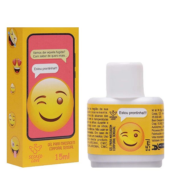 Emoji Estou Prontinha Gel Beijável 15ml Segred Love