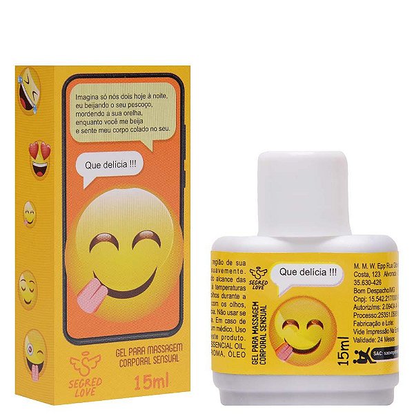 Emoji Que Delícia!!! Gel Sexo Oral 15ml Segred Love