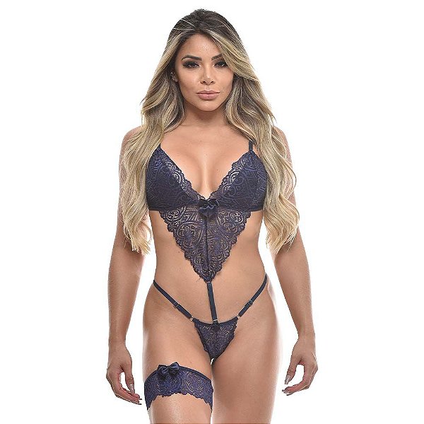 Body Rendado Com Persex Sensual Love