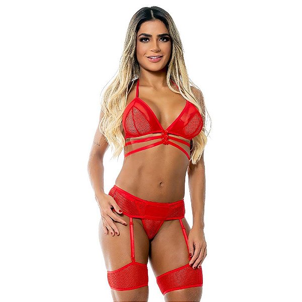 Conjunto Sensual Sexy Appeal Hot Flowers