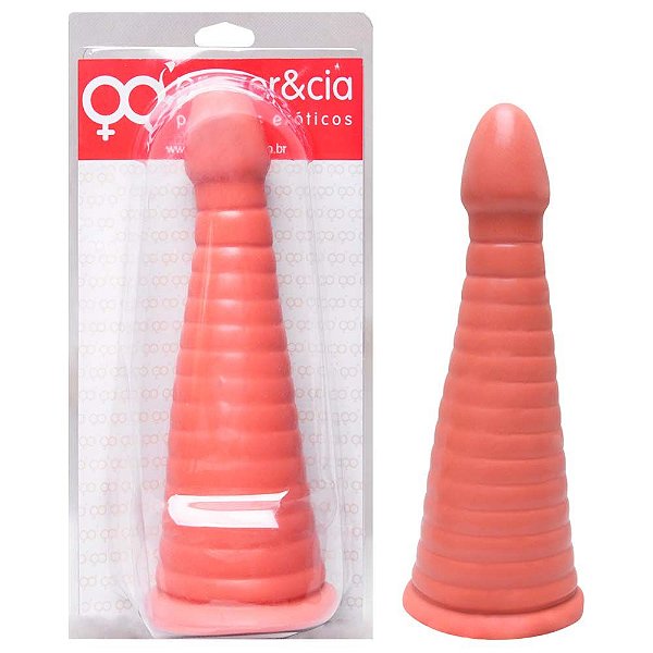 Plug Cone Pênis Borracha Maciça 25 X 7,5cm Prazer E Cia