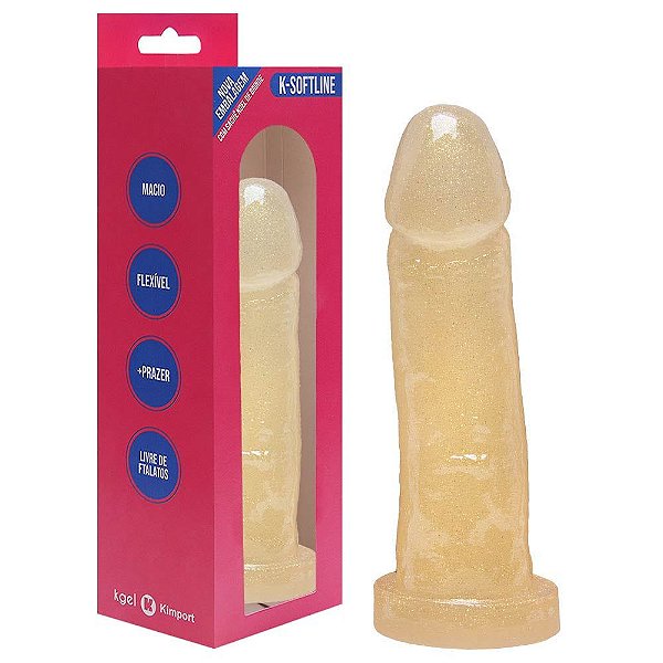 Pênis De Borracha Glitter 15,5 X 3,7cm Kgel