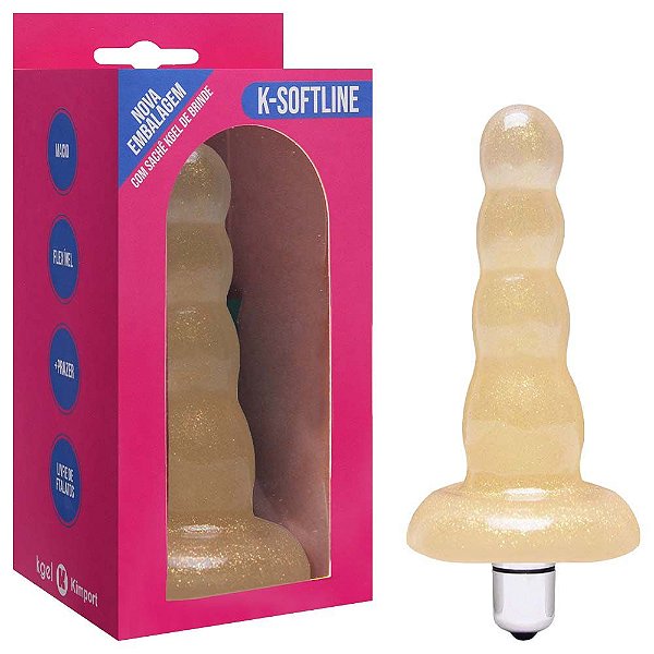 Plug Anal Glitter 10 Vibrações 12,5 X 3cm Kgel