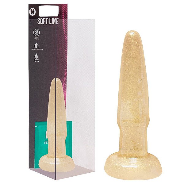 Plug Anal Maciço Glitter 11 X 2,5cm Kgel