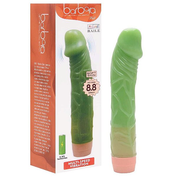 Pênis De Borracha Vibrador Verde Pretty Love