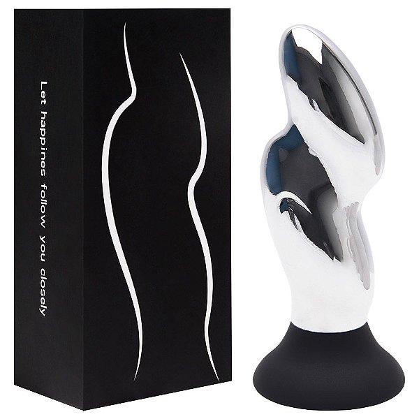 Plug Anal Metal Ventosa Recarregável 10 Vibrações Vipmix