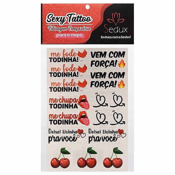 Vem Com Força Tatuagem Temporária 10 X 15cm Sedux