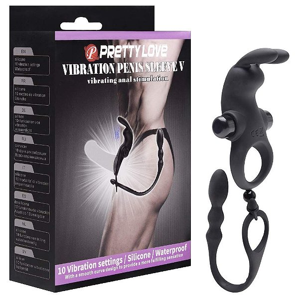 Anel Peniano 12 Vibrações Plug Próstata Pretty Love Vipmix