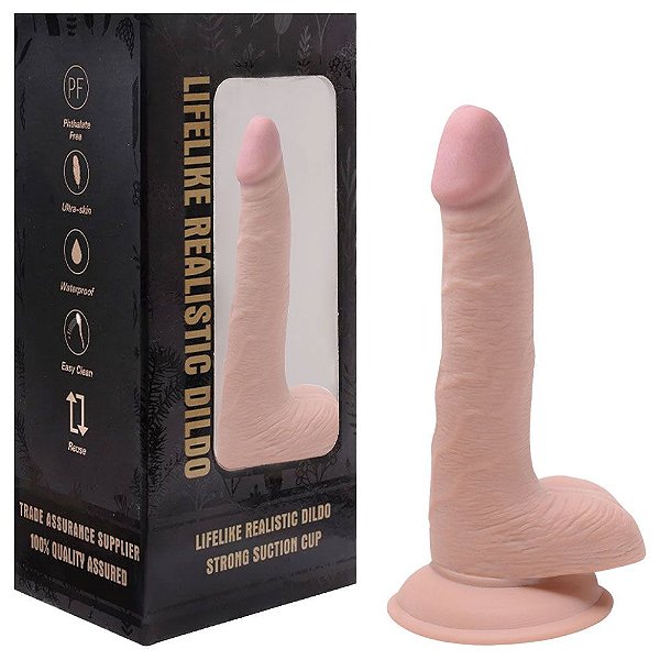 Pênis Realístico Borracha Ventosa 18 X 3,2cm Vipmix