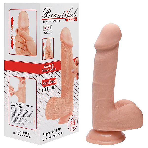 Pênis Realístico Com Ventosa 21,8 X 4,3cm Vipmix