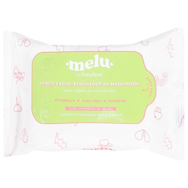Lenço Facial Removedor De Maquiagem Melu Ruby Rose