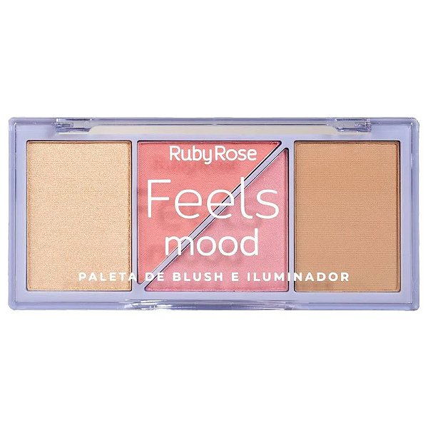 Paleta De Blush E Iluminador Feels Mood 10,3g Ruby Rose