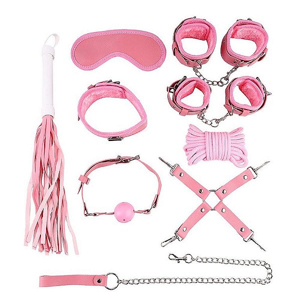Kit Fetiche Bondage Sado Rosa Sexy Import